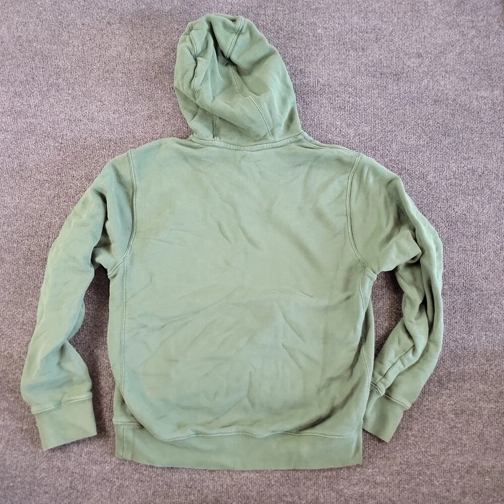Nike Hoodie Mens Small Green Black Club Fleece Pullover Swoosh Sweatshirt